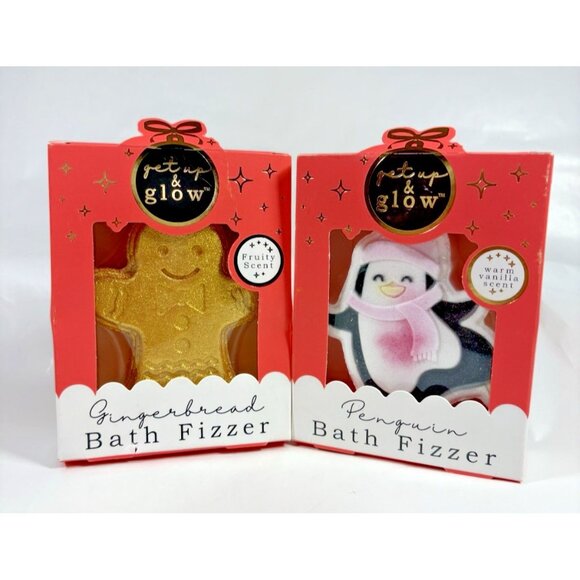 Get Up & Glow Bath Bomb Fizzer Fruity Gingerbread Vanilla Penguin Color Changing - Picture 1 of 9